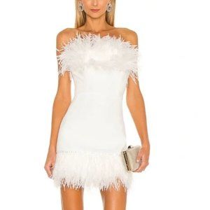 Bronx and Banco Lola Blanc Mini Feather Dress